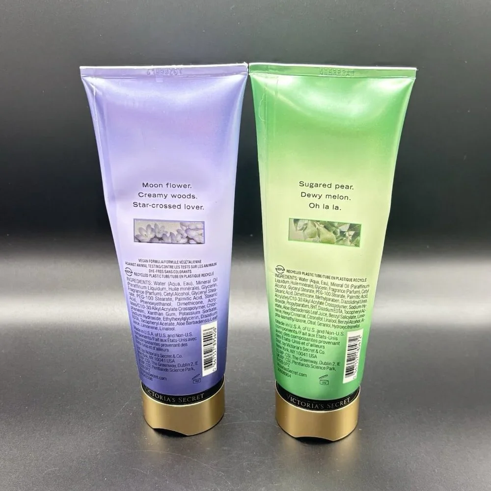 Set Of 2 Victoria Secret Hydrating Body Lotion Pear Glacé & Midnight Bloom 8 oz - Picture 6 of 16